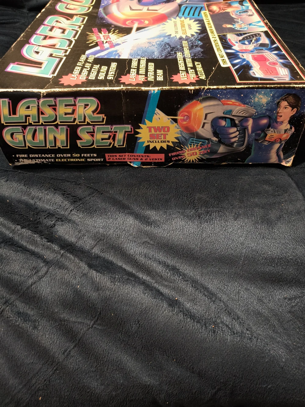 Vintage Laser Gun Set - Purple, Blue, Pink, Red, Black